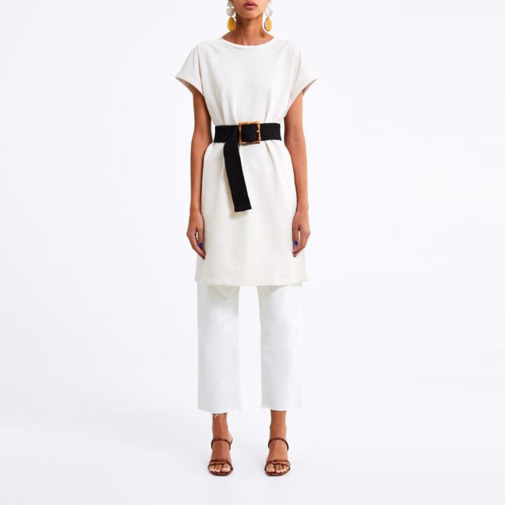 Zara Contrasting Oversized Shirt Dress NWOT